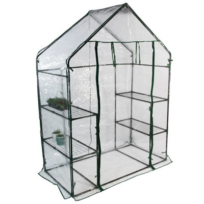 Greenhouse 4 Shelf With Pvc Cover Walk In Greenhouse Pvc Pe from B&Q