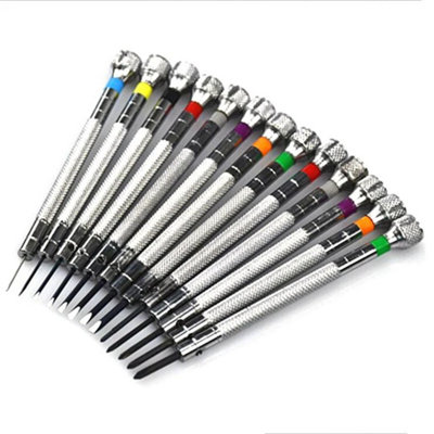 13Pack Metal 0.6-2.0mm Slotted Cross Screwdriver Set Watchmaker Repair Tool from B&Q