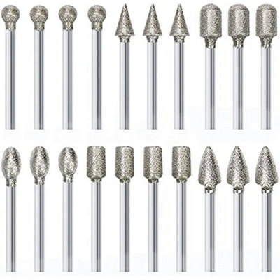 20X Diamond Grinding Cutting Burr Set For Dremel Drill Bits Rotary Tool Grinder from B&Q
