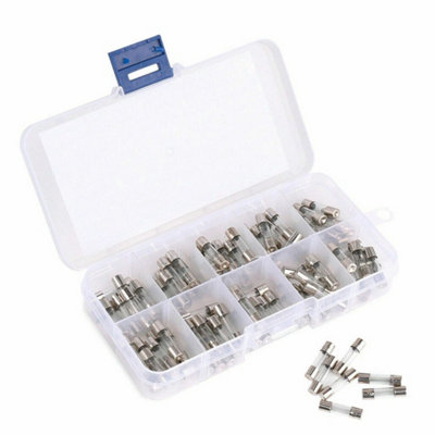 100Pcs 5X20mm Quick Blow Glass Tube Fuse Assorted Kits Fast Action Glass Fuses from B&Q