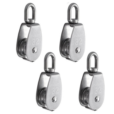  - M15  Stainless Steel Single Wheel Swivel Pulley Block Lifting Rope