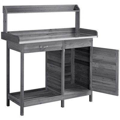 Outdoor Potting Bench Garden Planting Bench Work Station W/shelf And Drawer from B&Q
