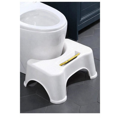 - White Bathroom Toilet Squatty Step Stool Squat Potty Aid For Constipation Piles Relief