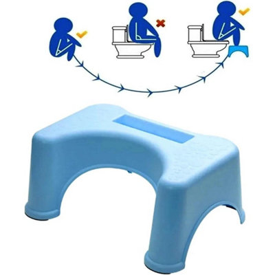  - Blue Bathroom Toilet Squat Foot Stool Constipation Haemorrhoid Relief Aid