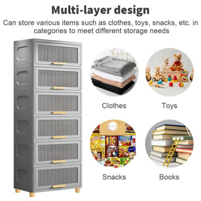 6 Tier Large Storage Drawer Unit Tower Plastic Organizer Cabinet School Home from B&Q