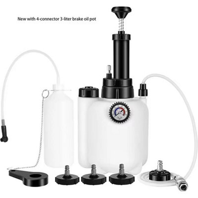 3L+1L Pressure Brake Clutch Fluid Bleeder Bleeding Kit Car Bleed Oil Tool Bottle from B&Q