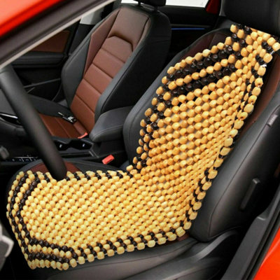Car Office Chair Wooden Bead Beaded Massage Front Cushion Cover from B&Q