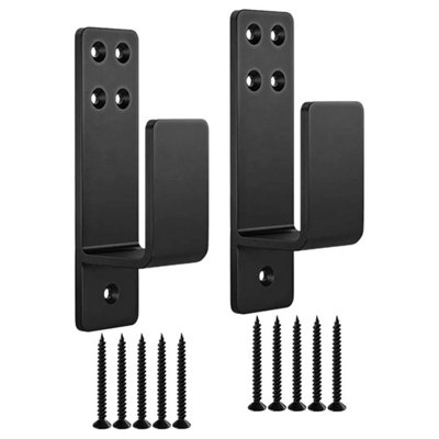  - 2Pcs Door Barricade Brackets Heavy Duty Door Bar Holder Brackets Home Security