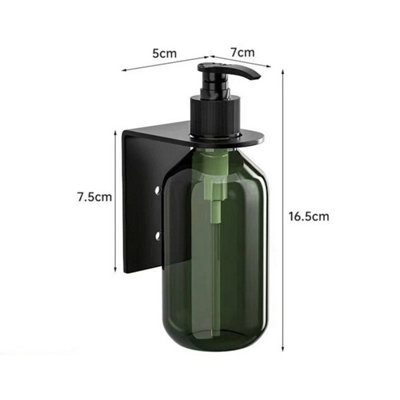  - Stainless Steel Wall Mounted Soap Dispenser For Liquid Soap Shampoo Shower Gel Black Holder With Bottle