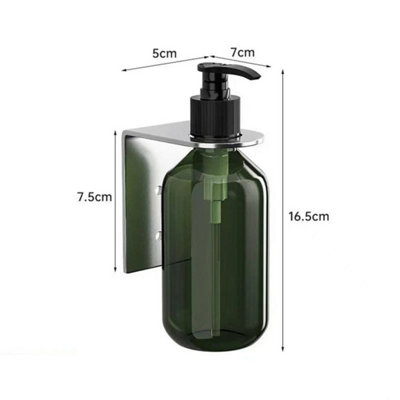  - Stainless Steel Wall Mounted Soap Dispenser For Liquid Soap Shampoo Shower Gel Silver Holder With Bottle
