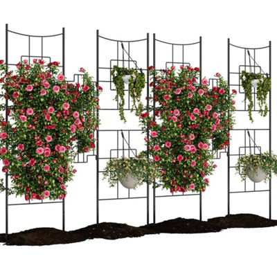  - 1.3X1.7M Metal Garden Trellis Plant Support Climbing Arch Rose Vine