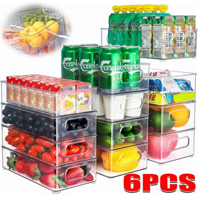 6 Pack Stackable Fridge Storage Organiser For Kitchen Pantry from B&Q