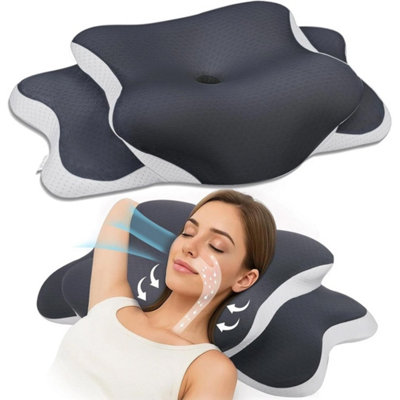 Memory Foam Cervical Pillow For Neck Shoulder Pain Ergonomic Orthopedic from B&Q