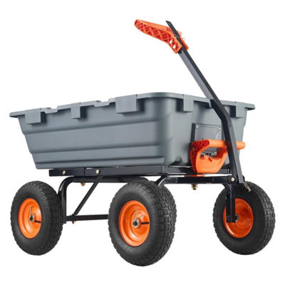  - Garden Dump Cart Poly Yard Cart With 10" Tires Quick Release