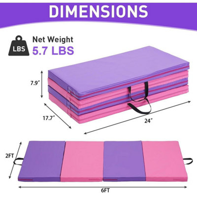 Foam Gymnastics Mat 2X6Ft Kids Foldable Tumbling Exercise Mat For Home Workouts from B&Q