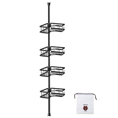  - 4 Tier Telescopic Bathroom Shower Caddy Wall Corner Shelf
