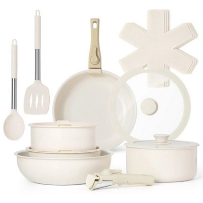 17Pc Pots And Pans SetNon-Stick Cookware With Utensils & Accessories from B&Q