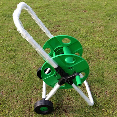  - Portable Garden Hose Reel Trolley 50M Water Pipe Free Standing Hose Cart Holder