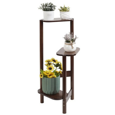  - Bamboo Plant Stand Flower Succulent Pot Holder House Planter Indoor Display Rack