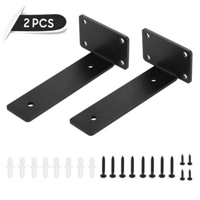 2Pcs 20Cm Heavy Duty Floating Shelf Brackets Metal For Support Wall Hanging from B&Q