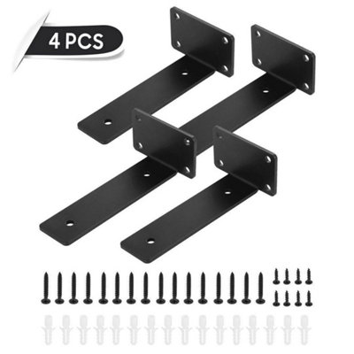 4Pcs 20Cm Heavy Duty Floating Shelf Brackets Metal For Support Wall Hanging from B&Q