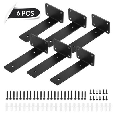 6Pcs 20Cm Heavy Duty Floating Shelf Brackets Metal For Support Wall Hanging from B&Q