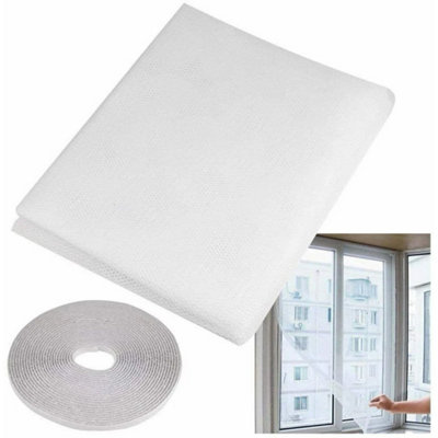  - 2Pcs Net + 2Pcs Velcro Large Window Screen Mesh Net Bug Mosquito Fly Insect Moth Door Nettin