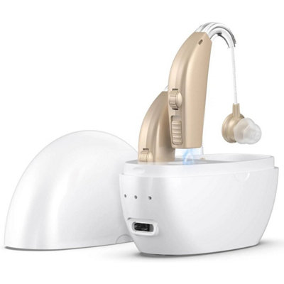 2X Digital Hearing Aid Aids Kit Behind The Ear Bte Sound Voice Amplifier from B&Q