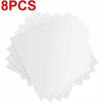  - 8Pcs Mirror Tiles Wall Sticker Square Self Adhesive
