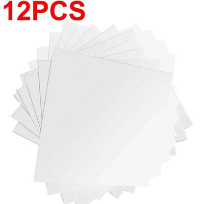  - 12 Pcs Mirror Tiles Wall Sticker Square Self Adhesive Stick