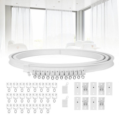 4.5M  Flexible Bay Window Curtain Track With Glider Rail from B&Q
