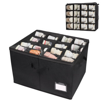 Black Foldable Shoe Storage Organiser Containers from B&Q