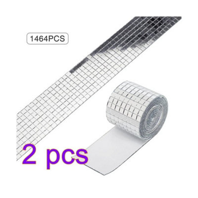 2 Roll  Glass Mirror Mosaic Wall Tiles Sticker Self-Adhesive Decal Tile from B&Q