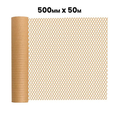 500mm X 50M Kraft Paper Honeycomb Packaging Roll from B&Q