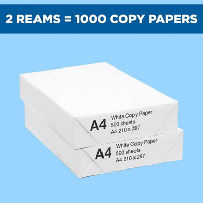 2 Reams A4 Copy Paper 75 Gsm Copier Paper Office Printing Paper from B&Q