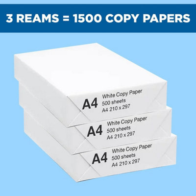 3 Reams 4 Copy Paper 75 Gsm Copier Paper Office Printing Paper from B&Q
