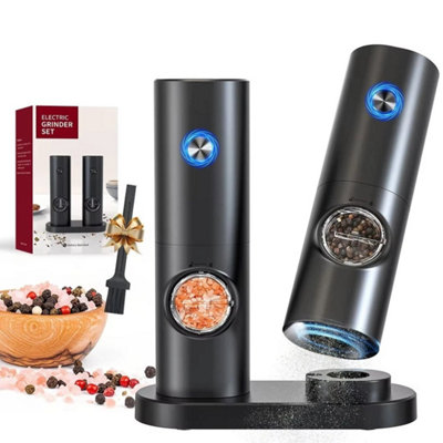  - 2X Electric Salt And Pepper Grinder Auto Mill Shaker Adjustable Coarseness