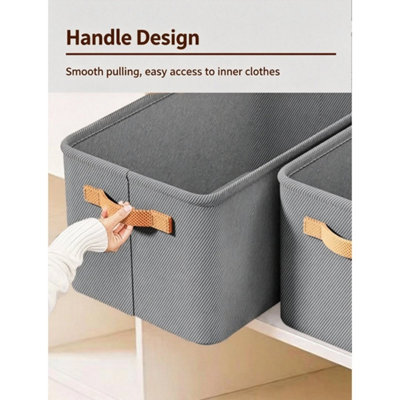  - Fabric Storage Box Organizer Foldable Closet Bin For Clothes