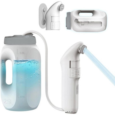 2.5L White Electric Portable Bidet Sprayer Handheld Rechargeable from B&Q