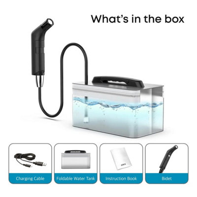 2.3Lblack Electric Portable Bidet Sprayer Handheld Rechargeable from B&Q