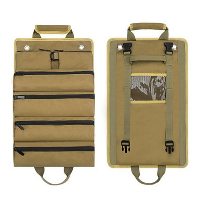 Khaki Tool Roll Organizer Tool Roll Up Oxford Bag from B&Q