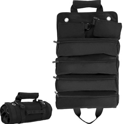 Black Tool Roll Organizer Tool Roll Up Oxford Bag Tool from B&Q