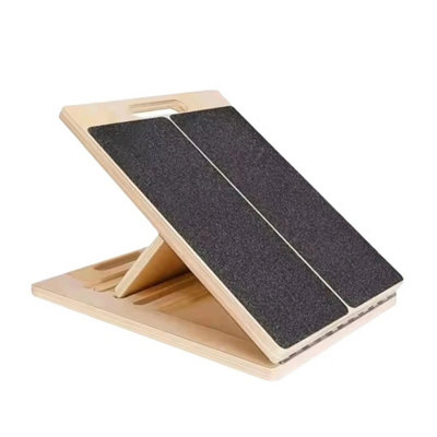 Professional 5 Levels Calf Stretcher Incline Board Ankle Wooden Slant Board from B&Q