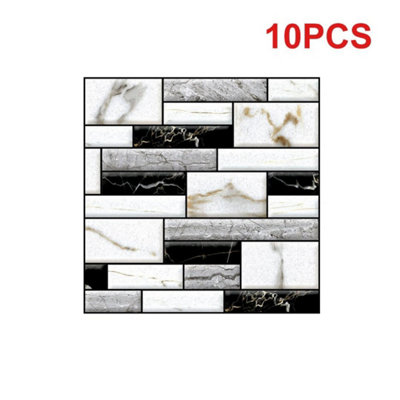  - 10X Peel & Stick 3D Tile Stickers Kitchen Bathroom Backsplash Splashback 30X30Cm