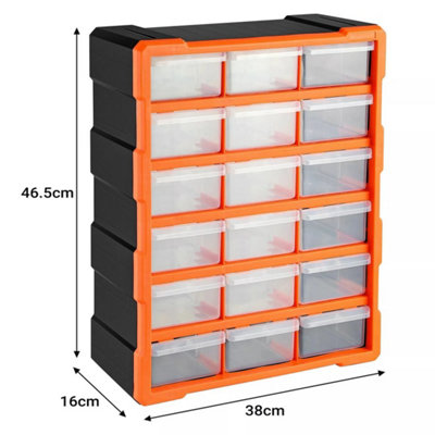  - Tool Storage 60 Compartment Bolt Nut Screw Bin Organizer Drawer Cabinet Divider 18 Draws