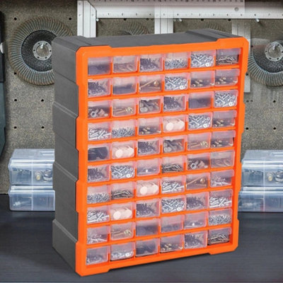  - Tool Storage 60 Compartment Bolt Nut Screw Bin Organizer Drawer Cabinet Divider 60 Draws