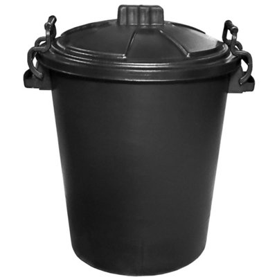  - 50 Litre Black Rubbish Dustbin Garden Refuse Waste Bin
