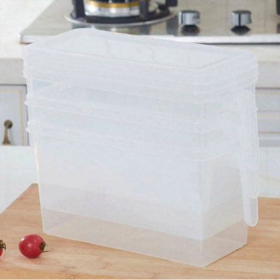  - 4X Refrigerator Food Storage Organizer Boxes With Lid Fridge Freezer Cabinet Bin
