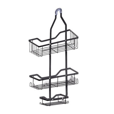  - 3 Tiers Hanging Shower Caddy Metal Bathroom Shelves No Drilling Rustproof Rack