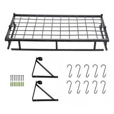  - 60Cm Kitchen Metal Hanging Pot Pan Rack Wall Storage Shelf Saucepan Holder